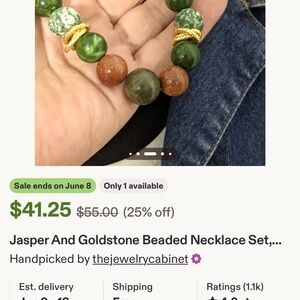Jasper and Goldstone Beaded Necklace – Green and Brown
